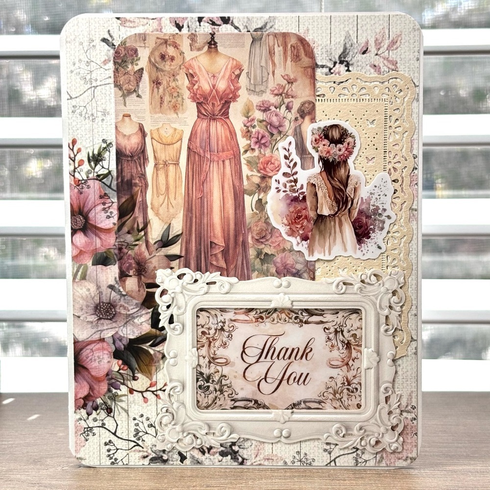 Handmade Bridal Thank You Greeting Card